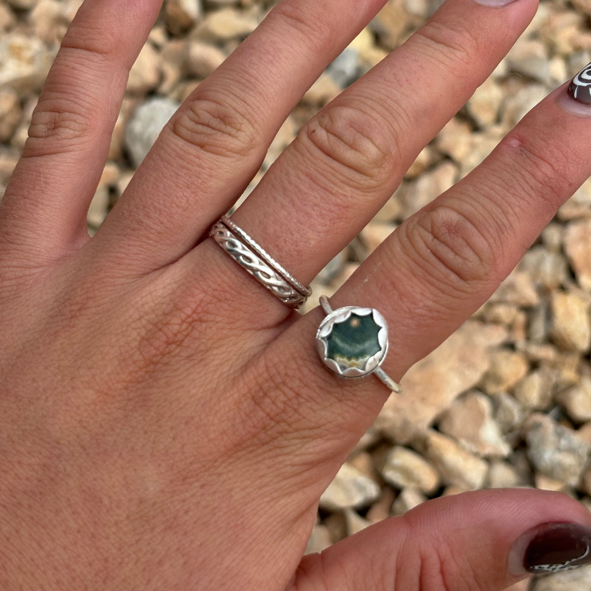Ocean Jasper Sterling Silver Ring