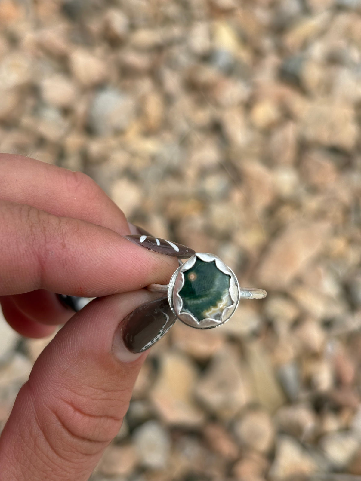 Ocean Jasper Sterling Silver Ring